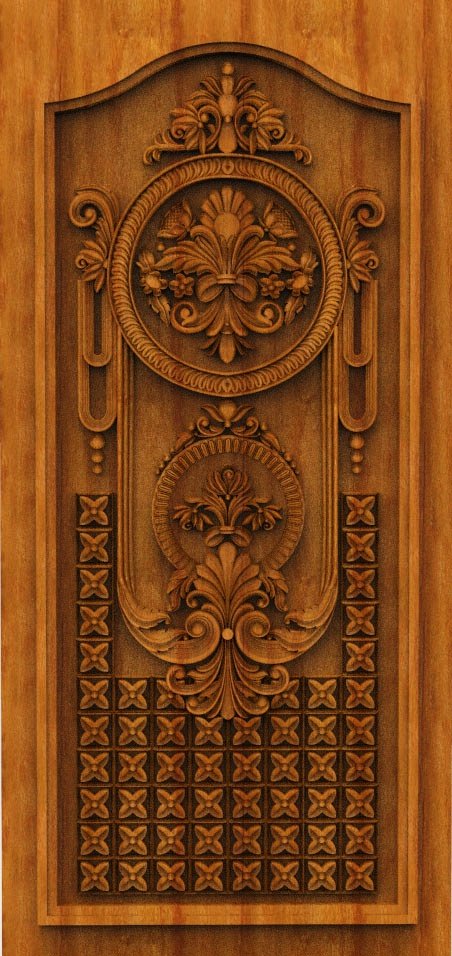 3D DOOR - OAK-70 Classic Floral Elegance Architectural Relief Panel
